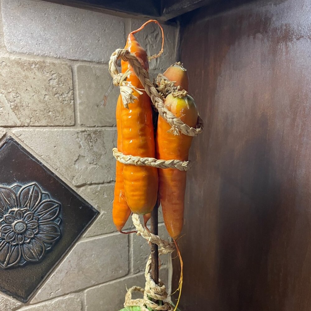Hanging Carrots with Cabbage base Home Decor